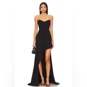 NBD Desirae Asymmetrical Dress High Low Black Size Medium. Holiday party dress.
